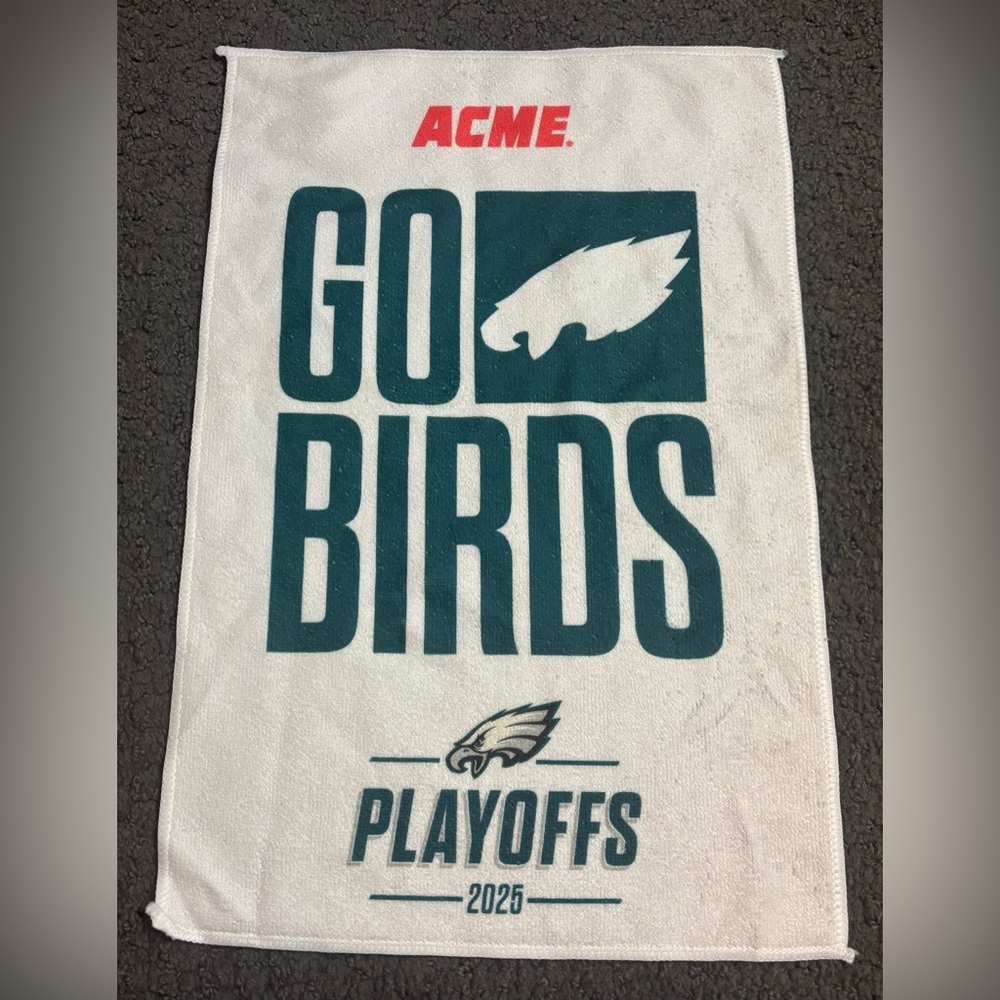 Philadelphia Eagles Rally Towel 2025 Playoffs 49ers Game 1/11/26 Go Birds 12x18”